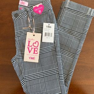 Plaid stretchy skinny pants